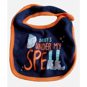 Baby Halloween Bib Orange Black Witch Owl Fall Autumn Daddys Under My Spell OSFM